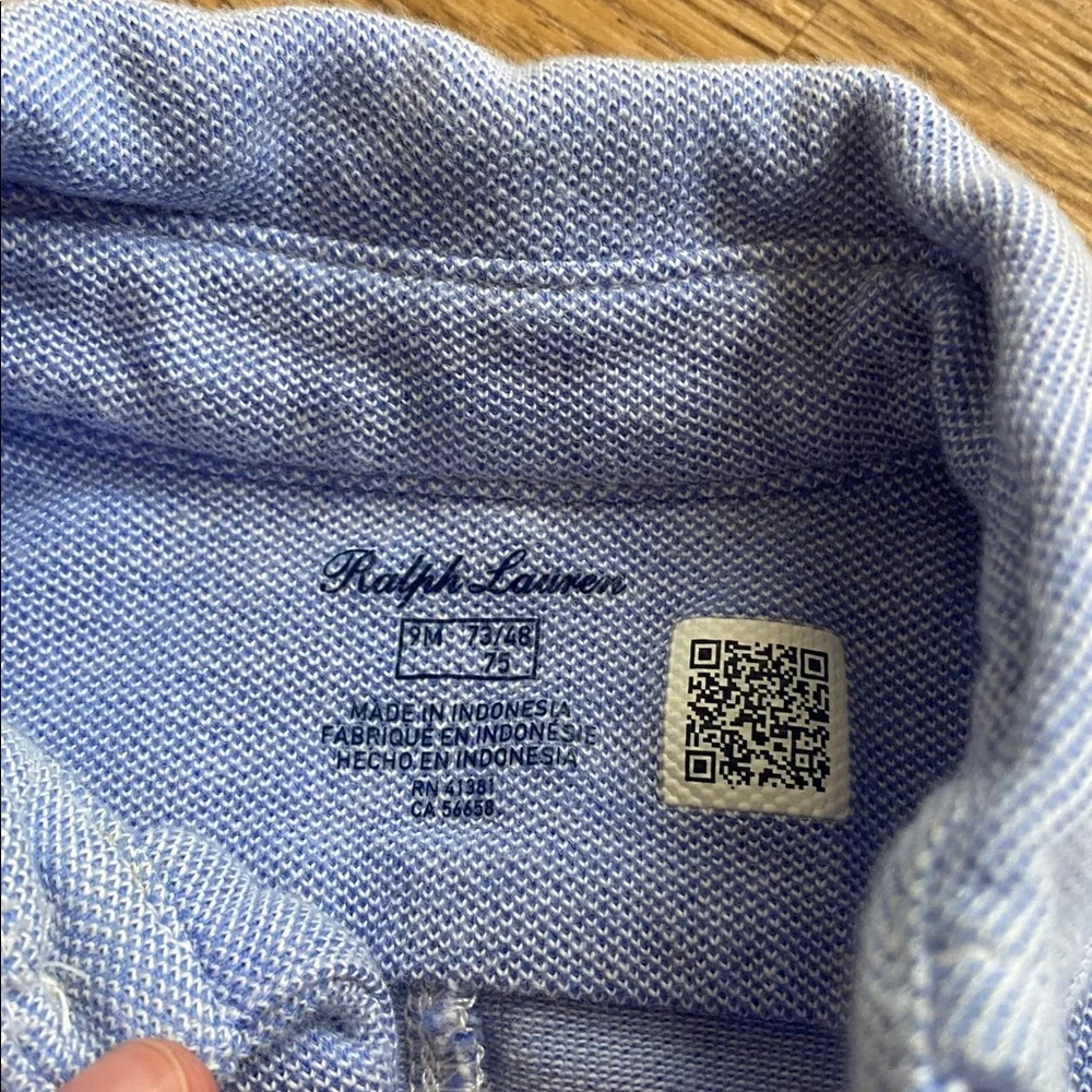 Ralph Lauren Knit Cotton Oxford Coverall 9 month
